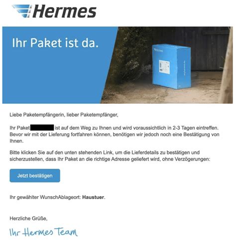 Hermes phishing adresse